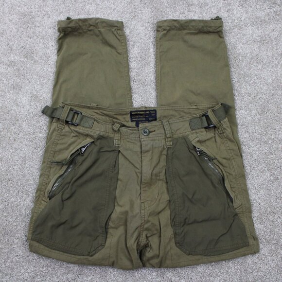 Abercrombie & Fitch Paratrooper Pants Mens 30x30 Green Slim Straight Army Y2K